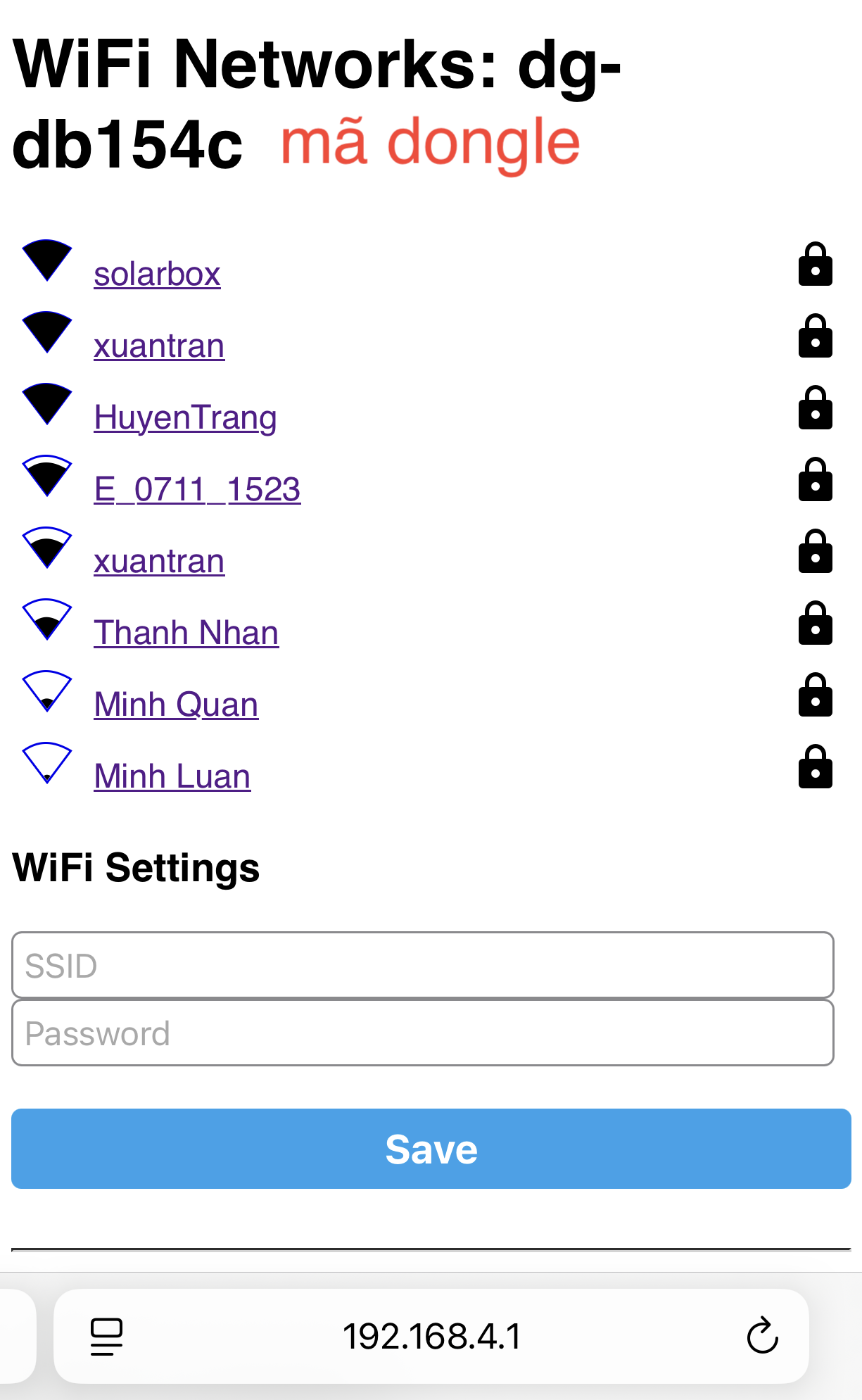 Cài đặt WiFi cho LuxDongle