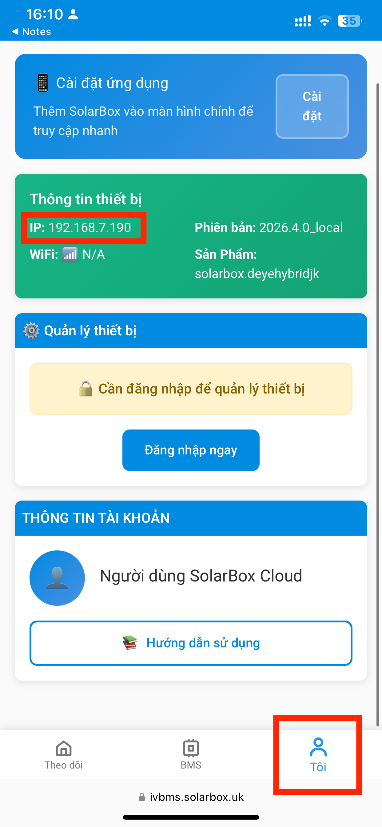 Settings configuration
